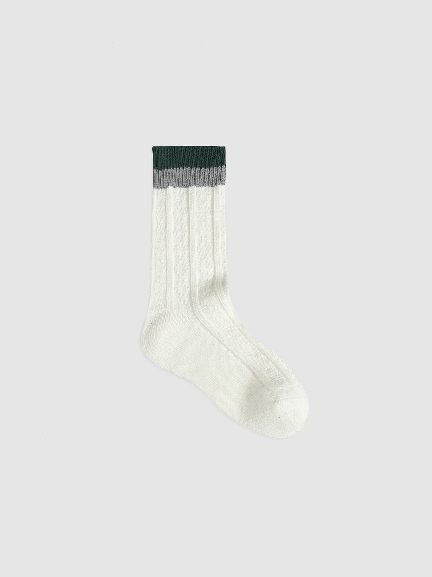 Contrast Cuff Combed Cotton Crew Socks
