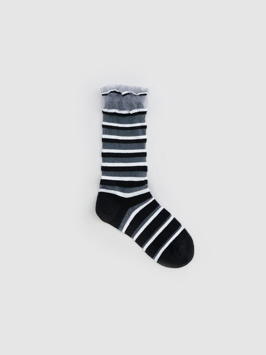 Gradient Trim Glass Silk Sock