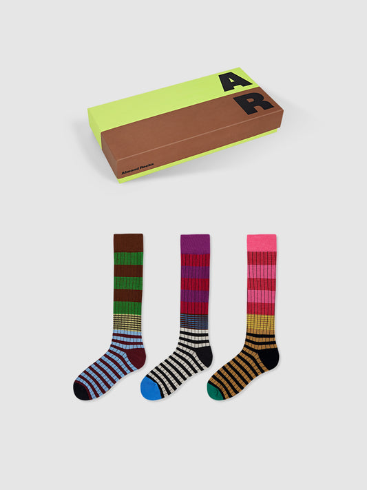 Color Clash Calf Socks Box