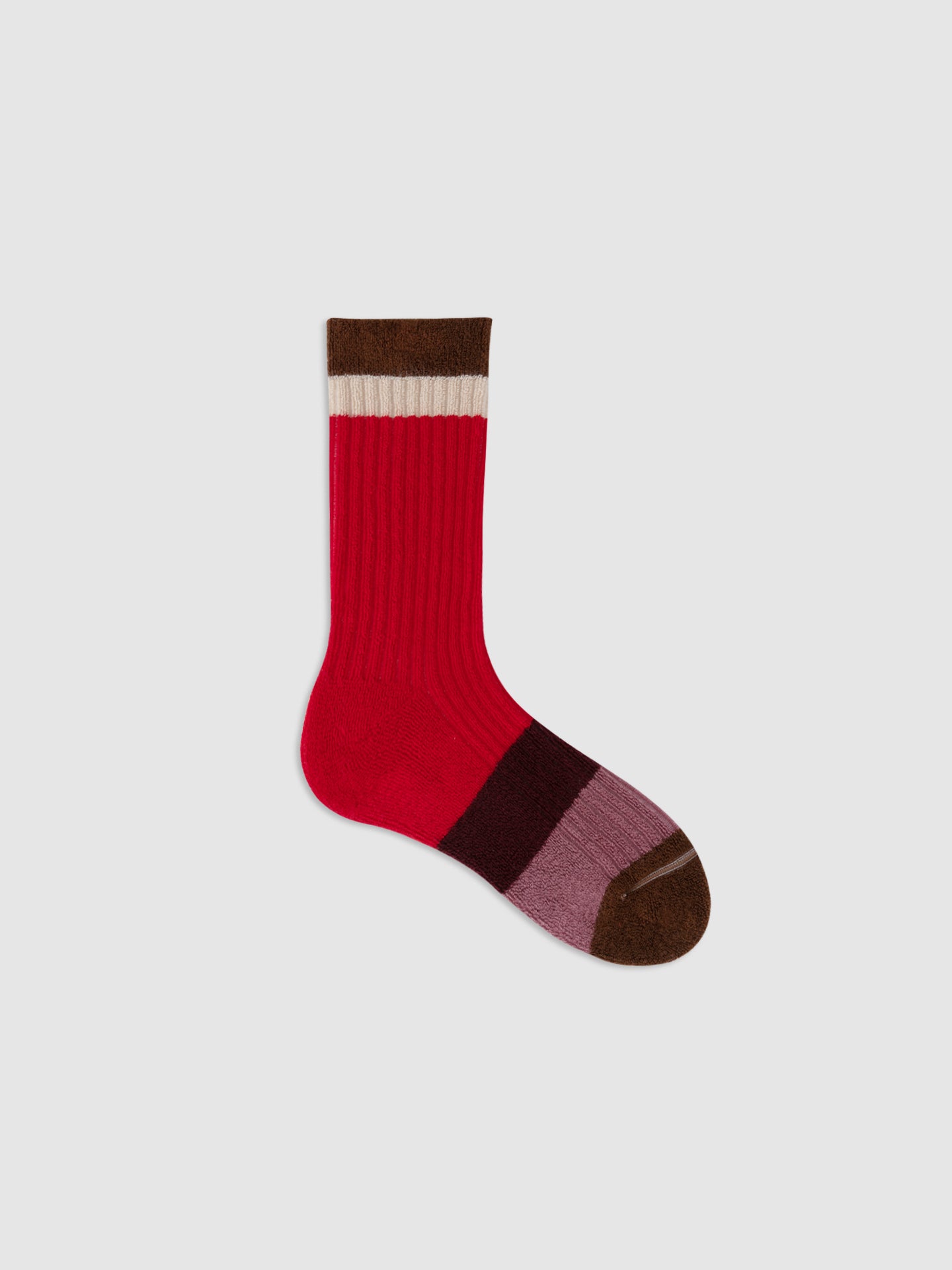 Contrast Color Terry Crew Sock