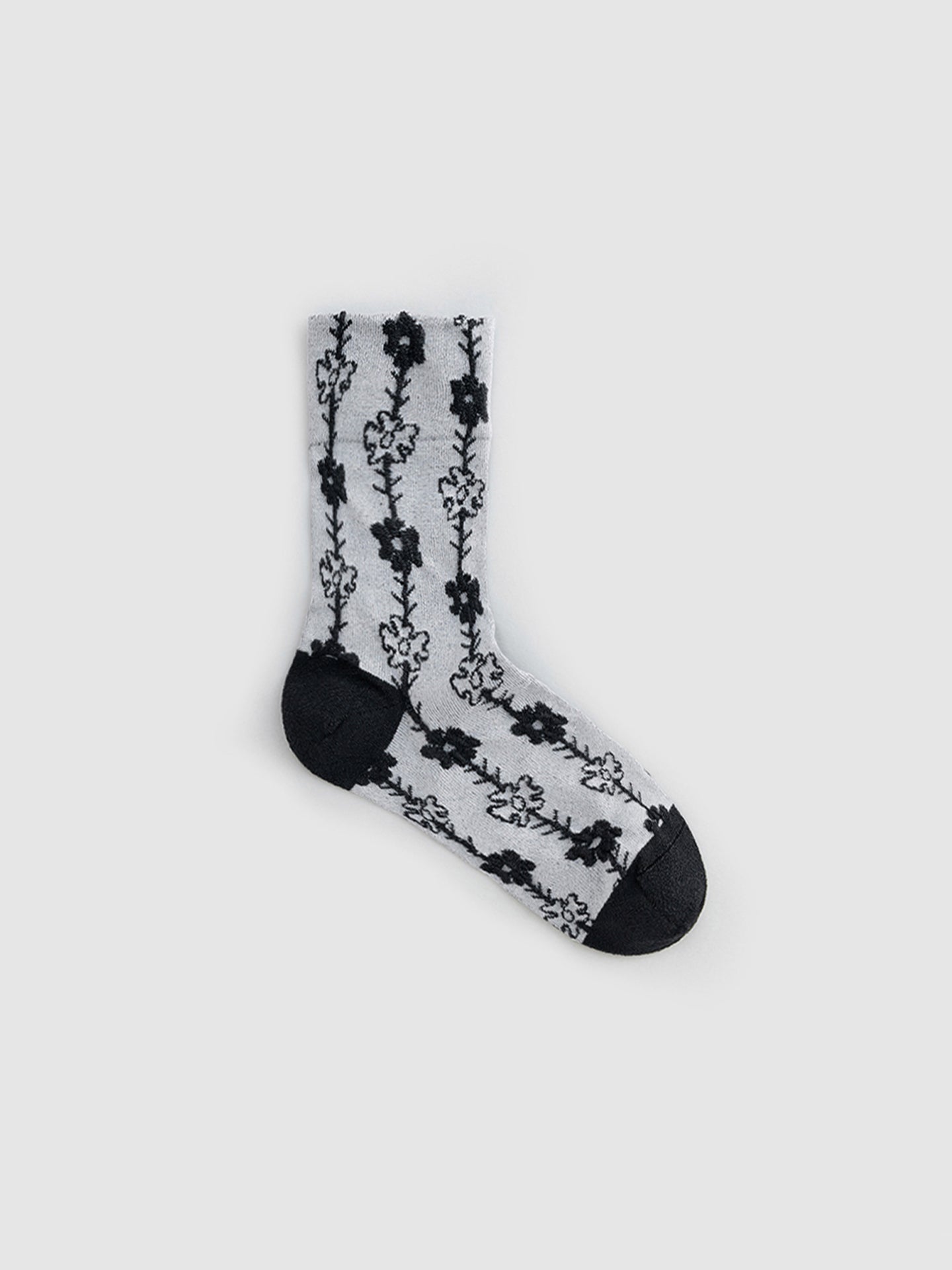 Flower Textured Crew Sock