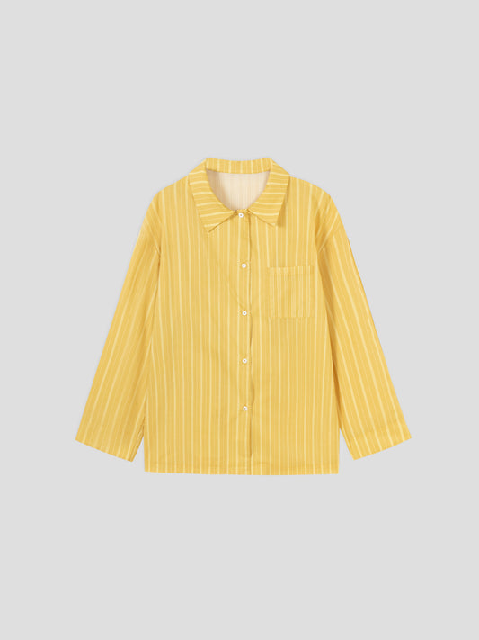 Patterned Striped Long-Sleeve Loungewear