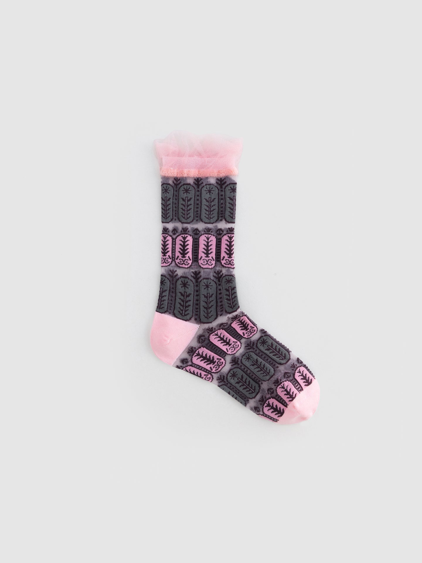 Lace Jacquard Translucent Sock
