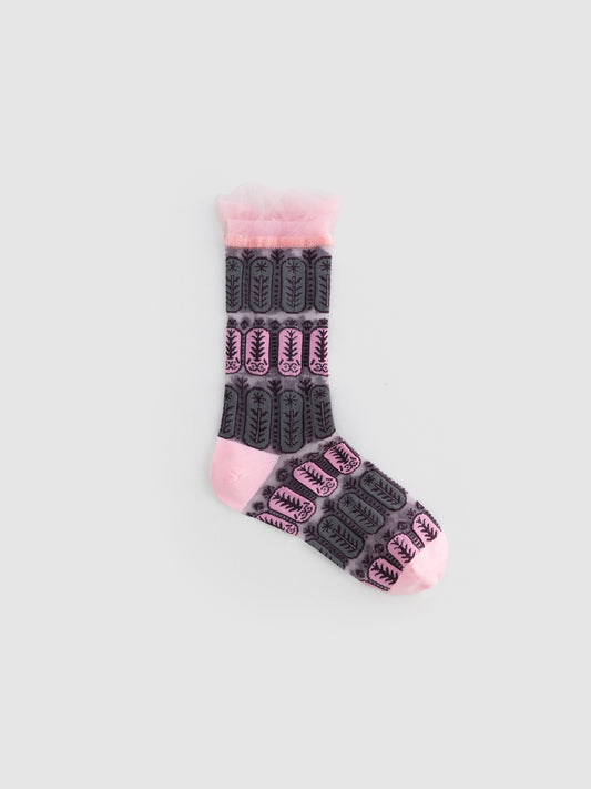 Lace Jacquard Translucent Sock