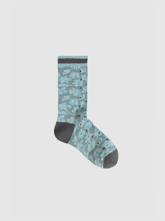 Contrast Dot Mesh Crew Socks