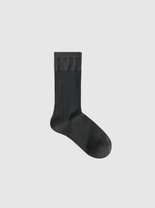 Chain Pattern Silk Blend Crew Socks