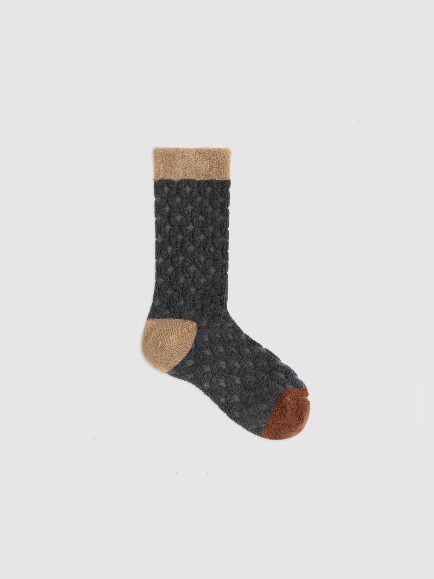 Charcoal Contrast Terry Crew Sock