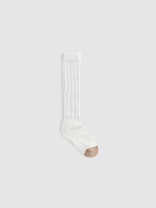 Contrast Toe Under Knee Sock