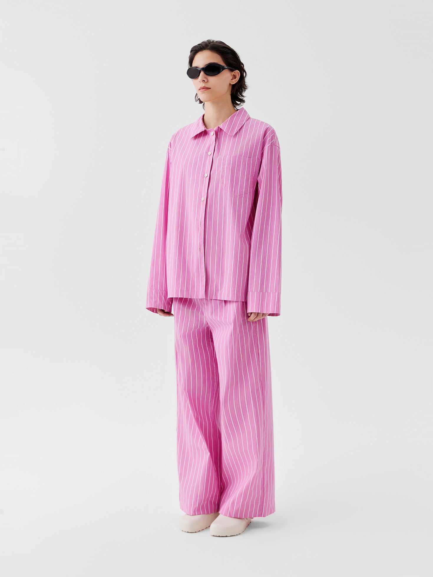 Vertical Stripe Cotton Lounge Set