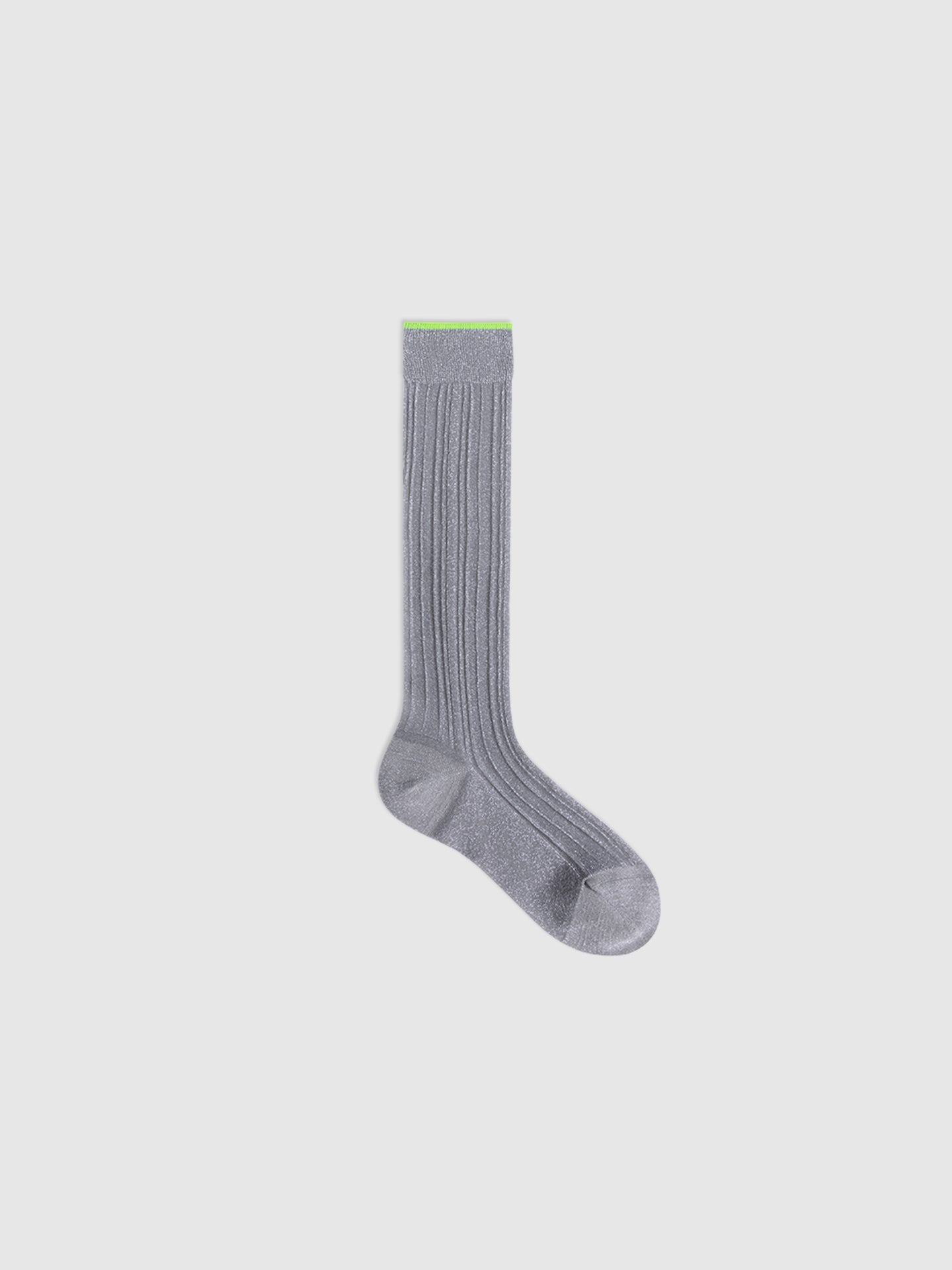 Shiny Ribbed Translucent Calf Sock