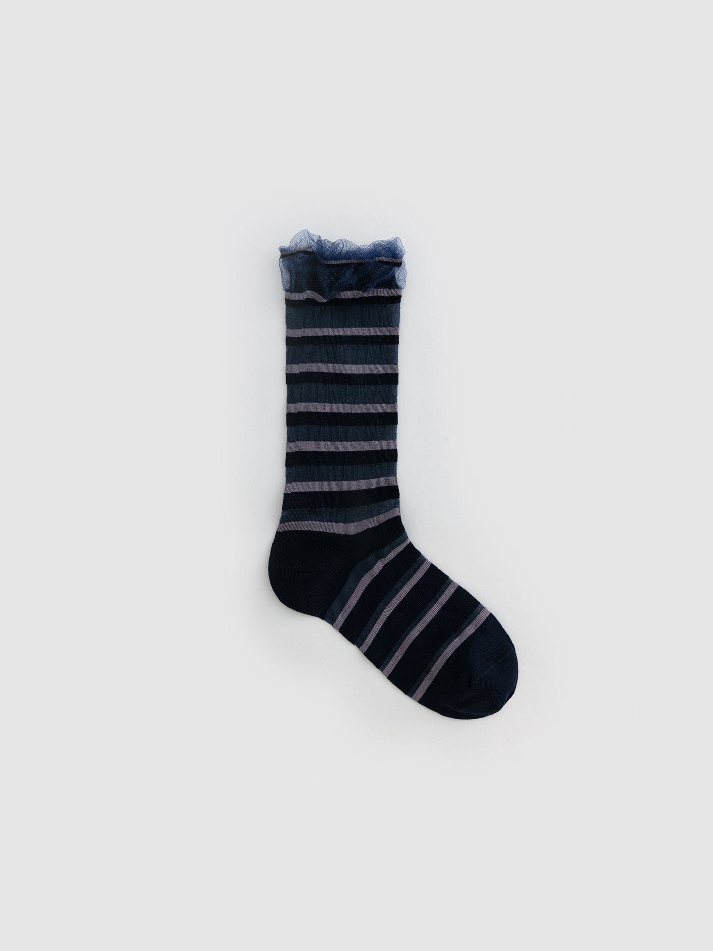 Gradient Trim Glass Silk Sock