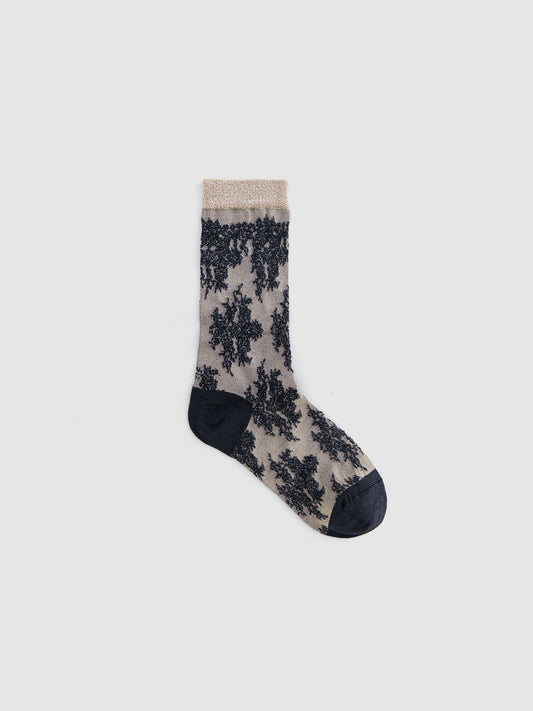 Lace Jacquard Breathable Translucent Sock