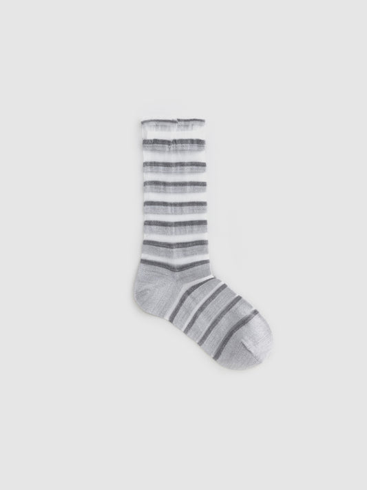 Gradient Trim Glass Silk Sock