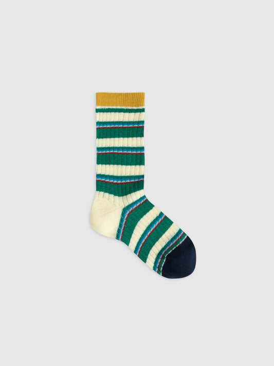 Pointelle Stripe Crew Socks