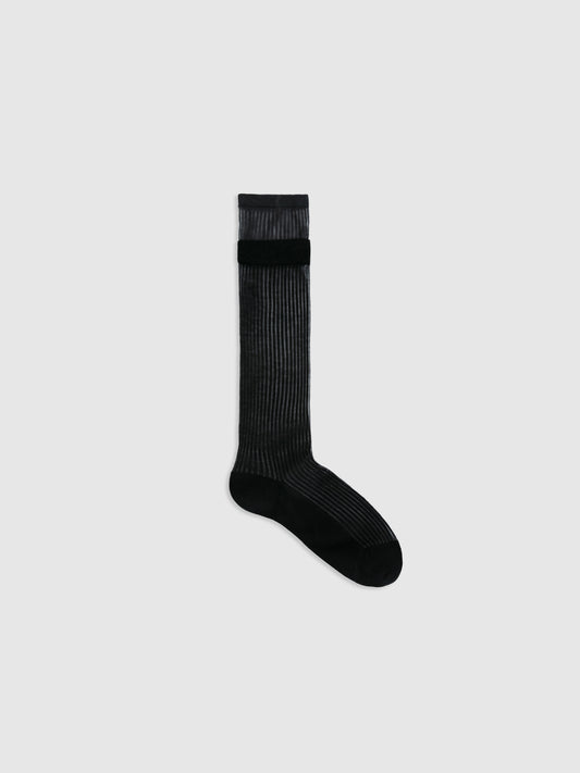 Layered Contrast Calf Socks