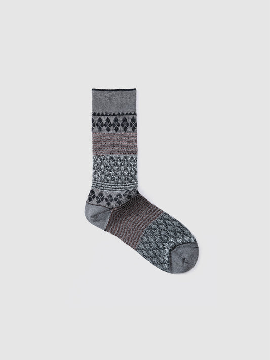 Hmong Patchwork Crew Sock