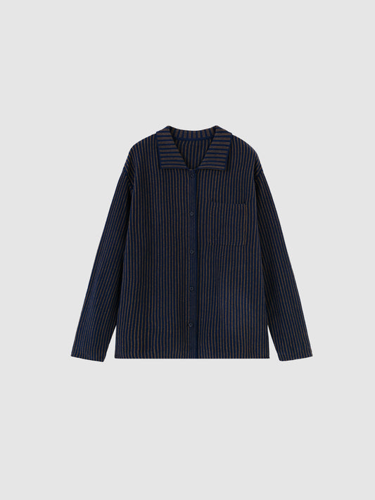 Contrast-Striped Half-Velvet Loungewear