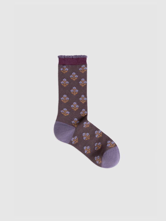 Twill Pattern Mid-Calf Socks