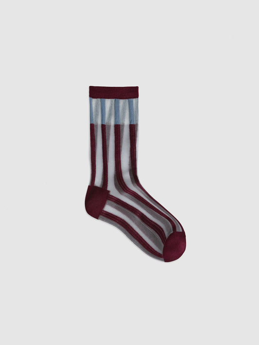 Rib Jacquard Crew Socks