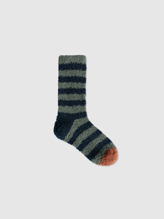 Contrast Stripe Soft Sherpa Sock