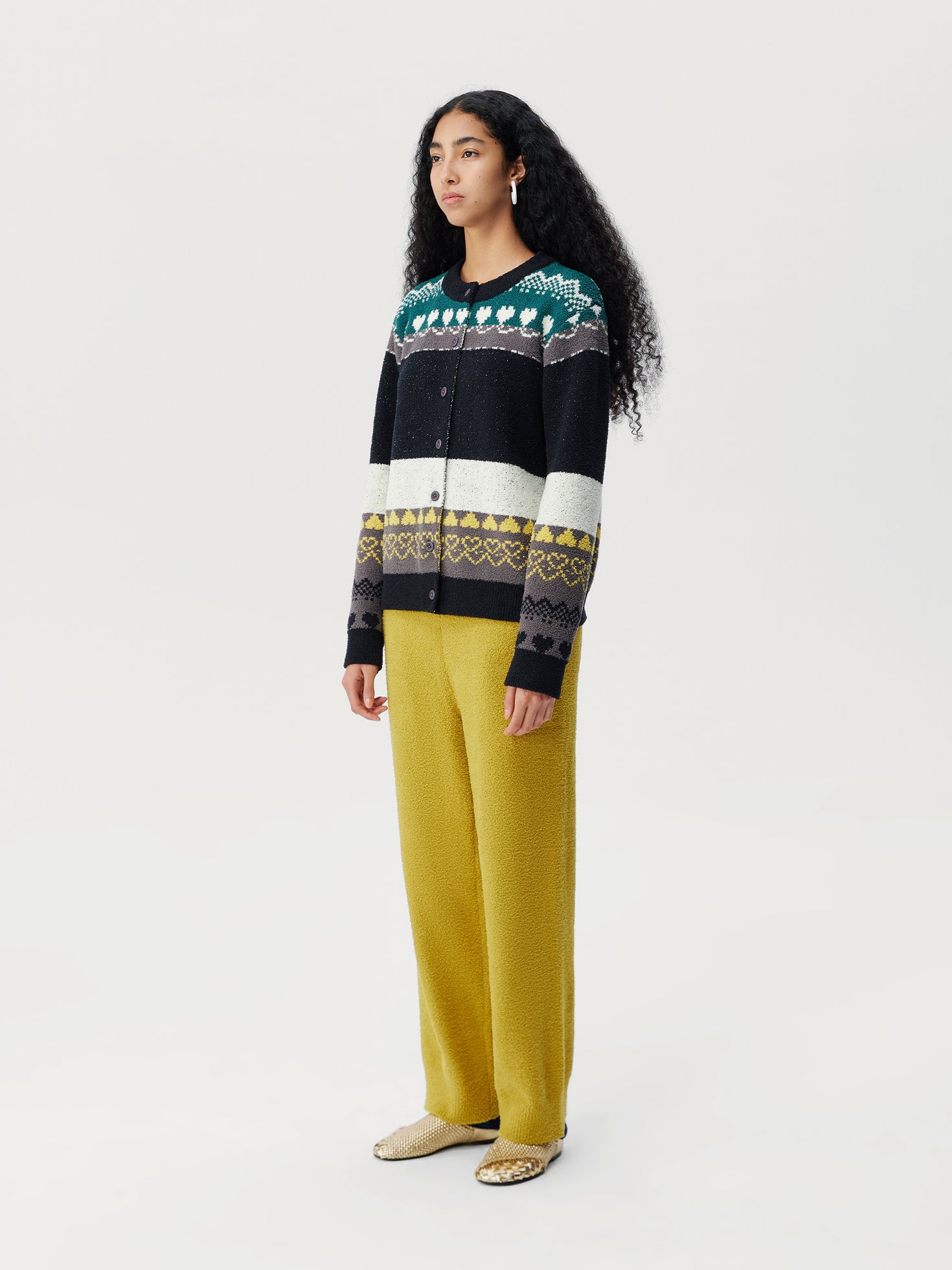 Tribal Motif Soft Sherpa Cardigan