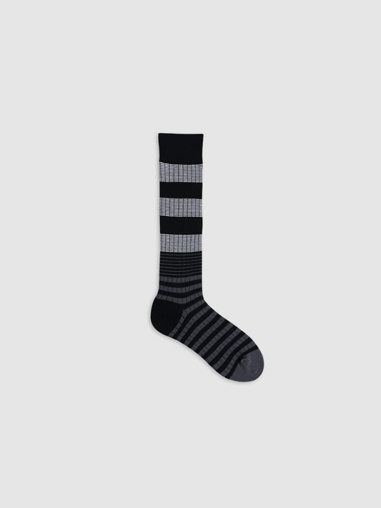 Contrast Tri-Rhythm Ribbed Calf Socks