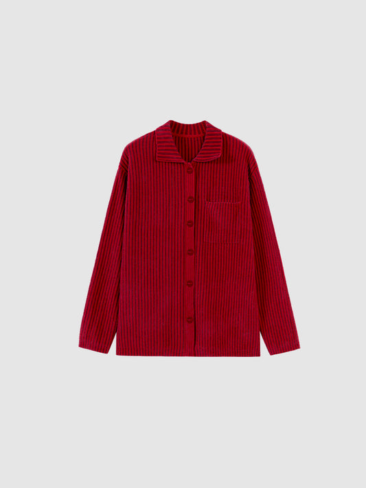 Contrast-Striped Half-Velvet Loungewear