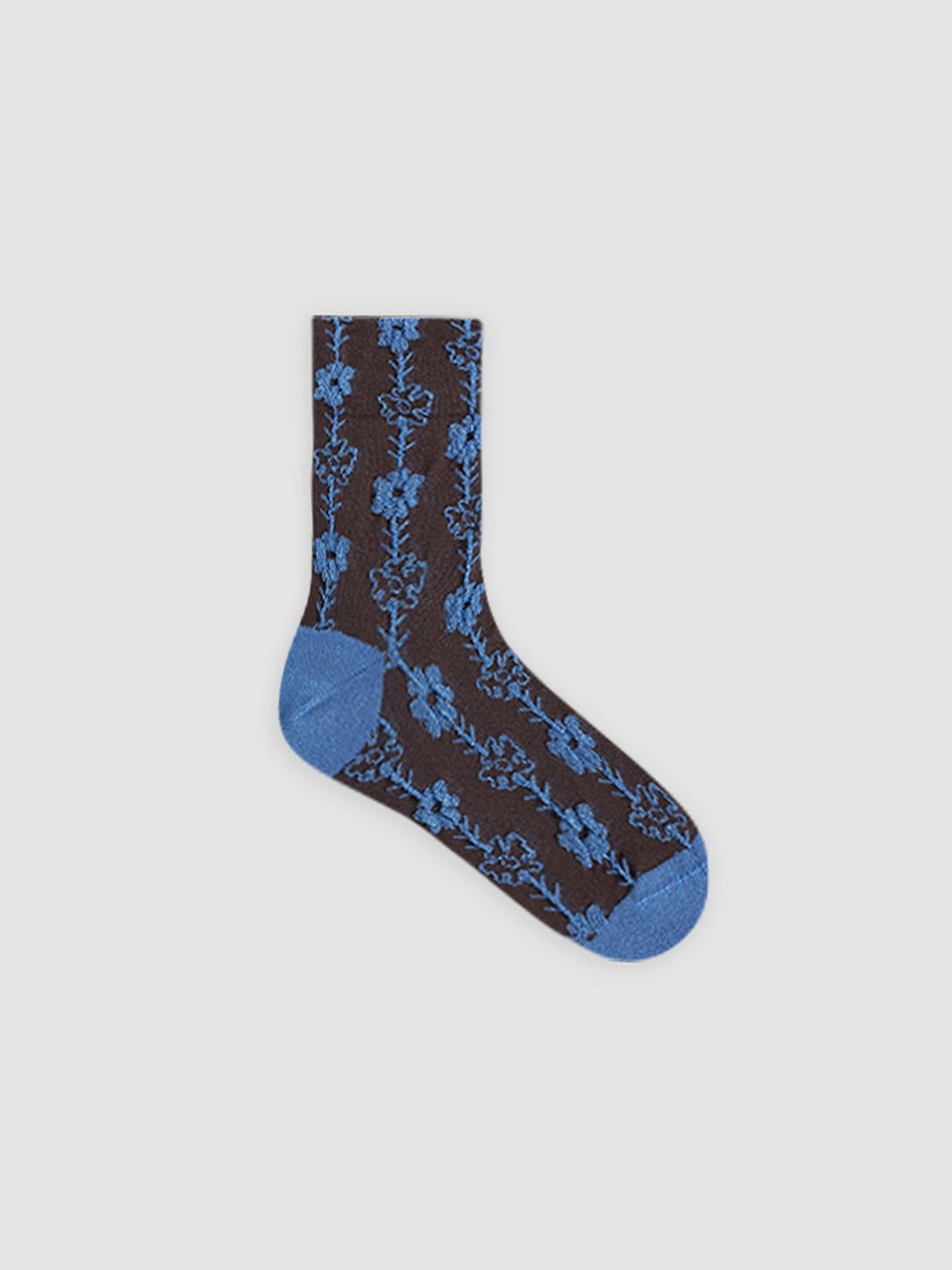 Flower Textured Crew Sock