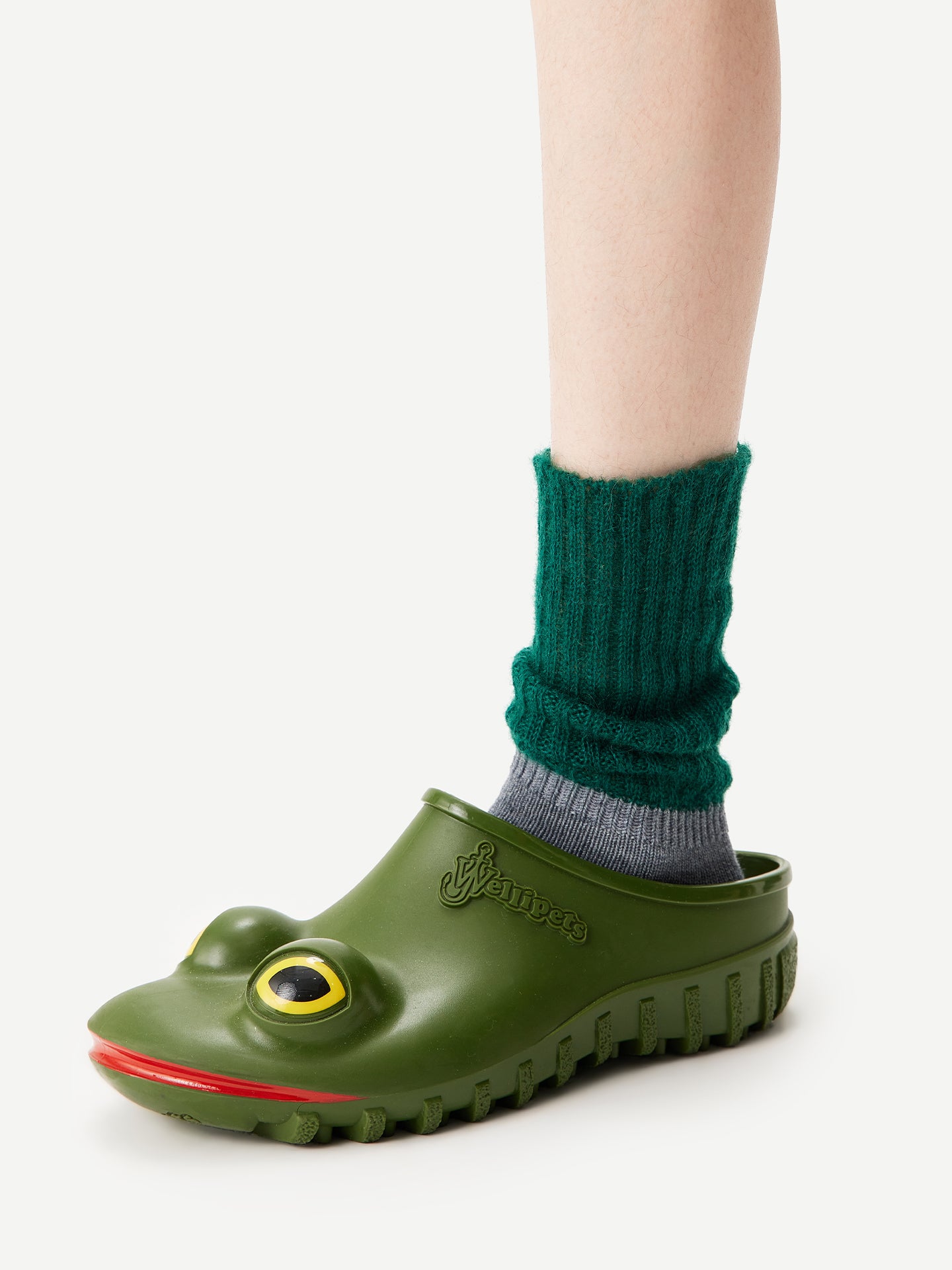 Two-Tone Mohair Slouch Sock