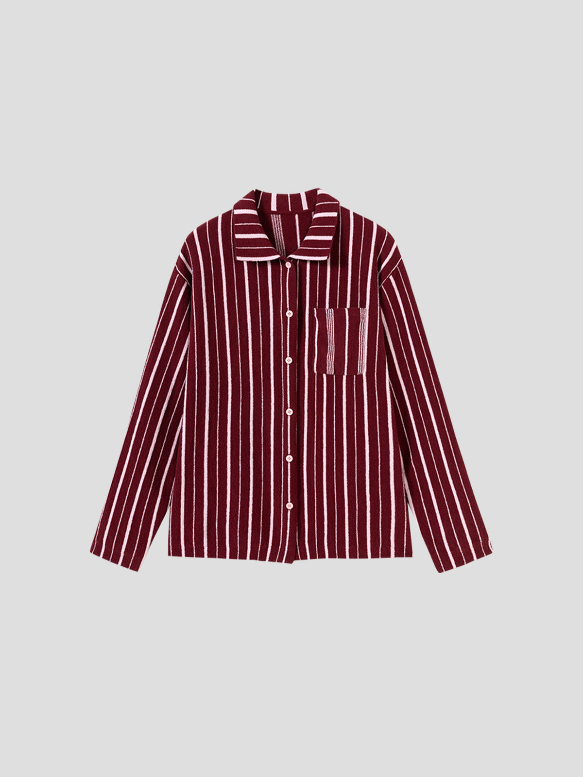 Patchwork-Striped High-Count Half-Velvet Loungewear