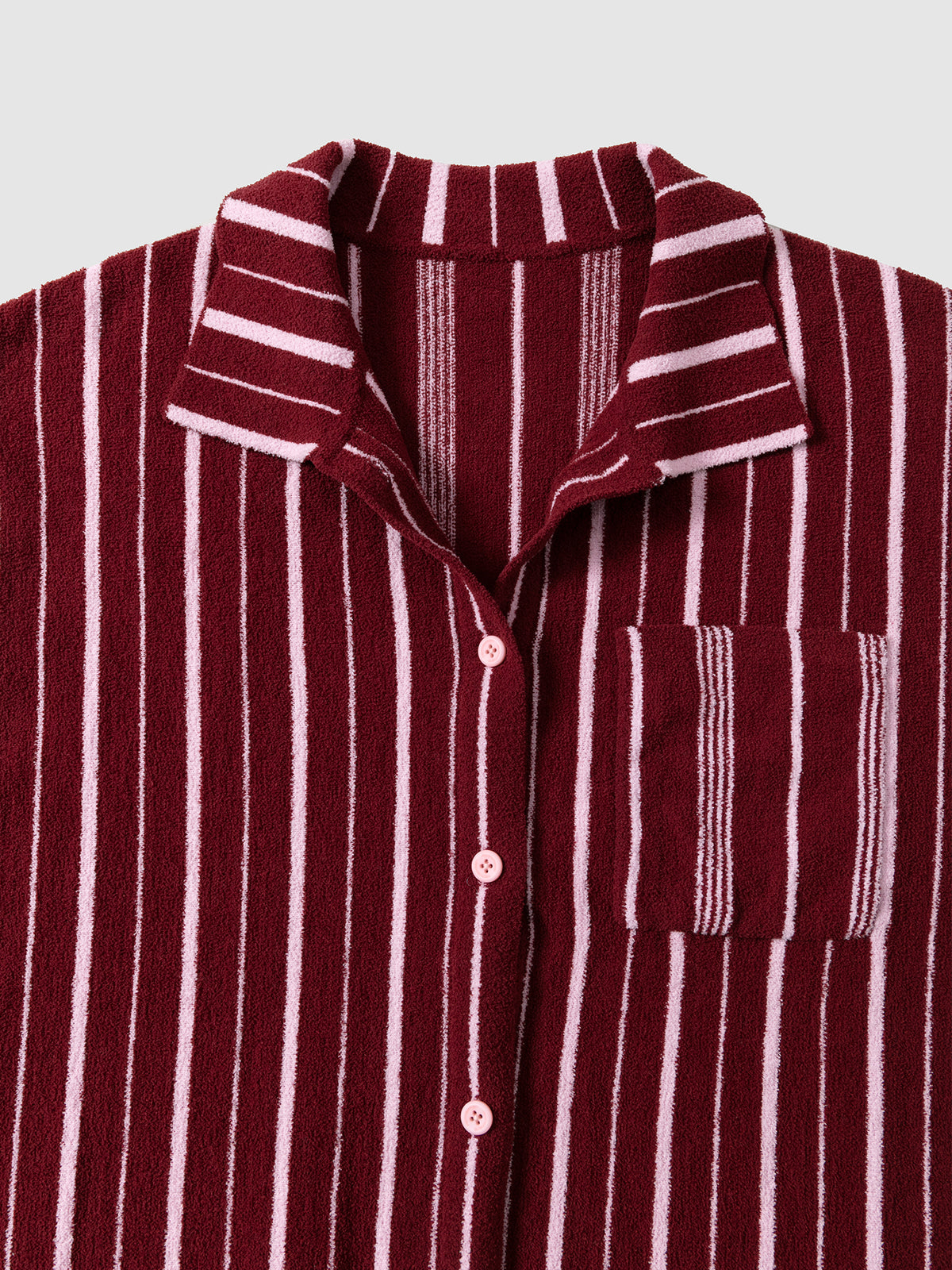 Patchwork-Striped High-Count Half-Velvet Loungewear