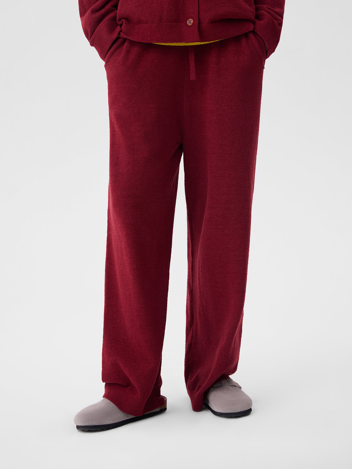 Contrasting-Color Pocketed Lightweight Fleece Loungewear