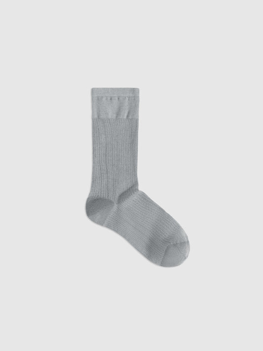 Chain Pattern Silk Blend Crew Socks