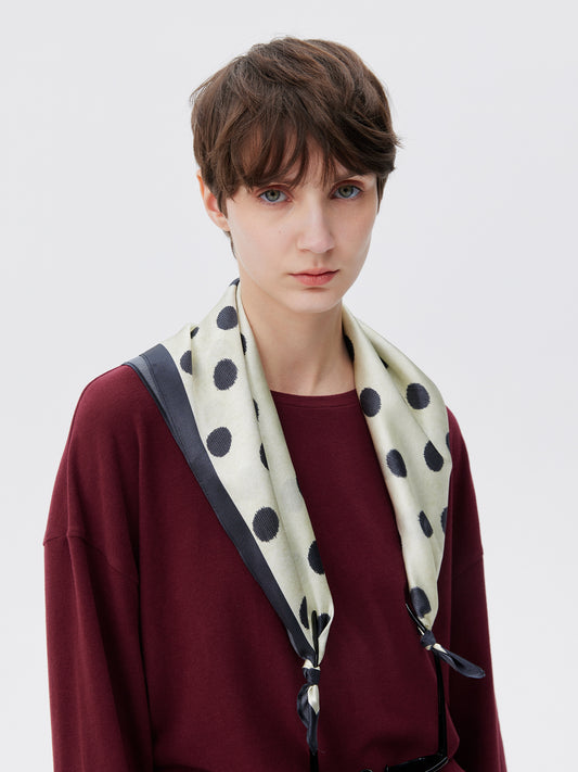 Polka Dot Silk Scarf