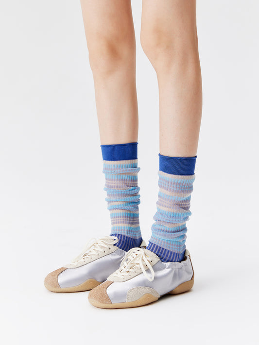 Contrast Stripe Crew Socks
