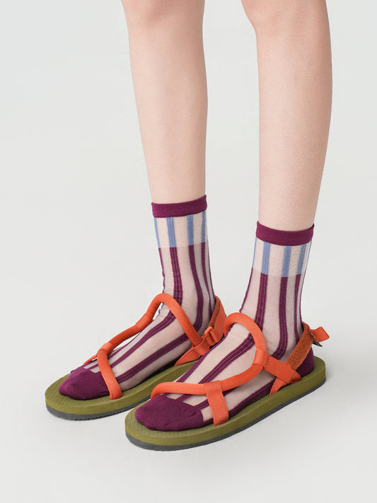 Rib Jacquard Crew Socks