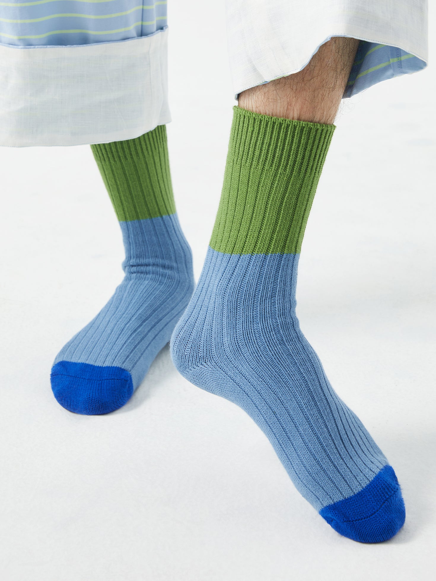 Color-Block Ribbed Crew Sock