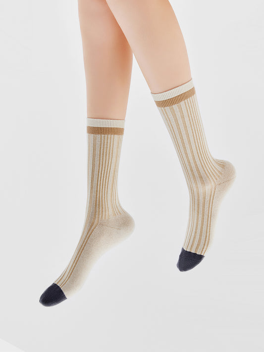 Vertical Stripe Crew Sock