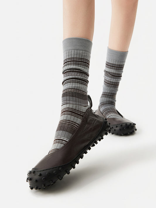 Contrast Stripe Calf Sock
