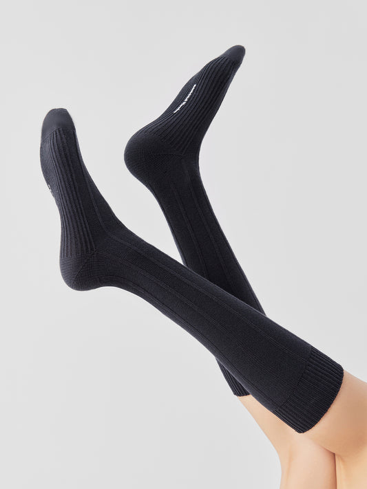 Textured Stripe Under Knee Sock