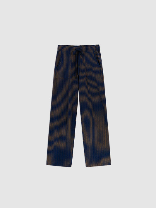 Contrast-Striped Half-Velvet Loungewear