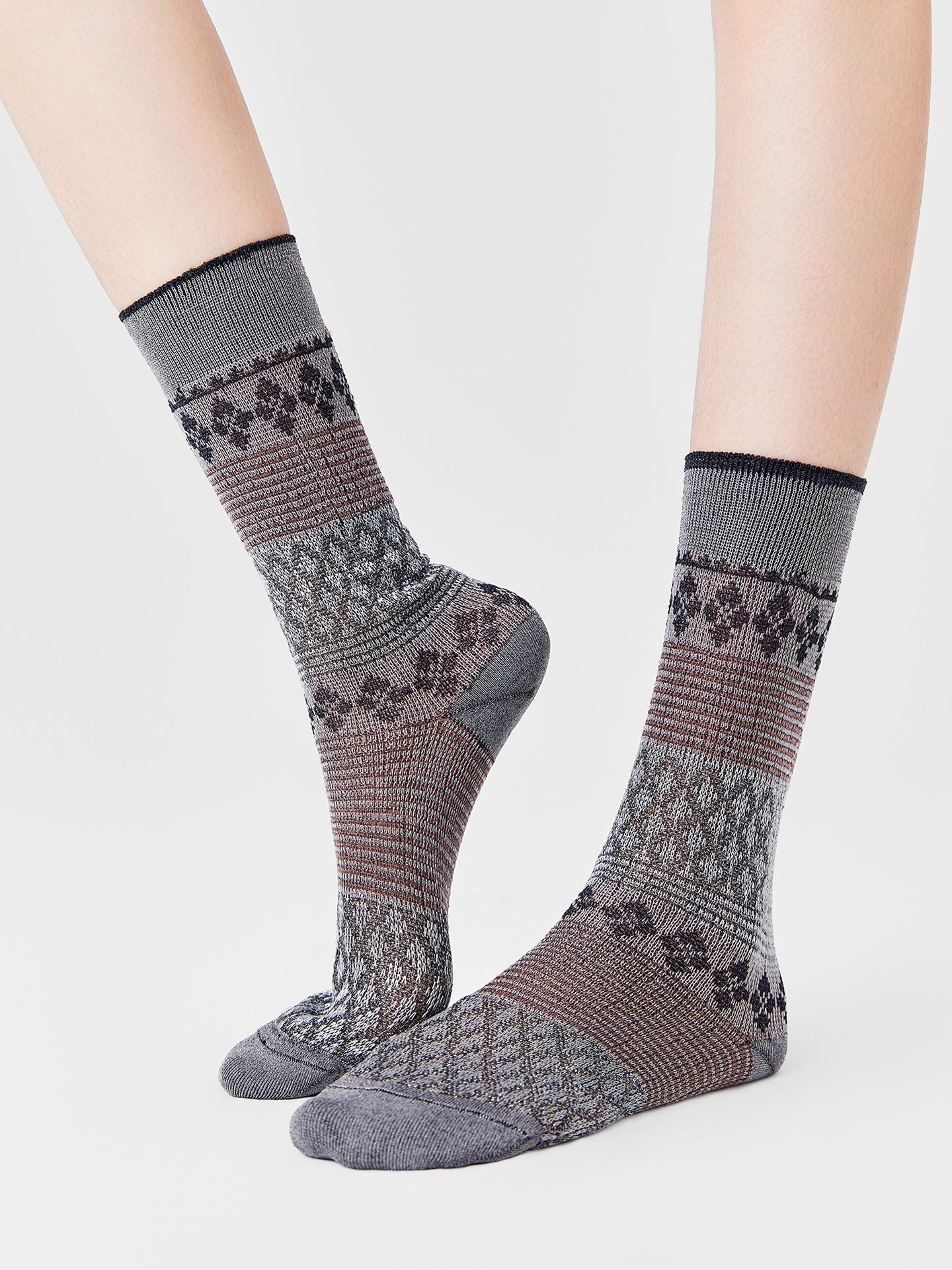 Hmong Patchwork Crew Sock
