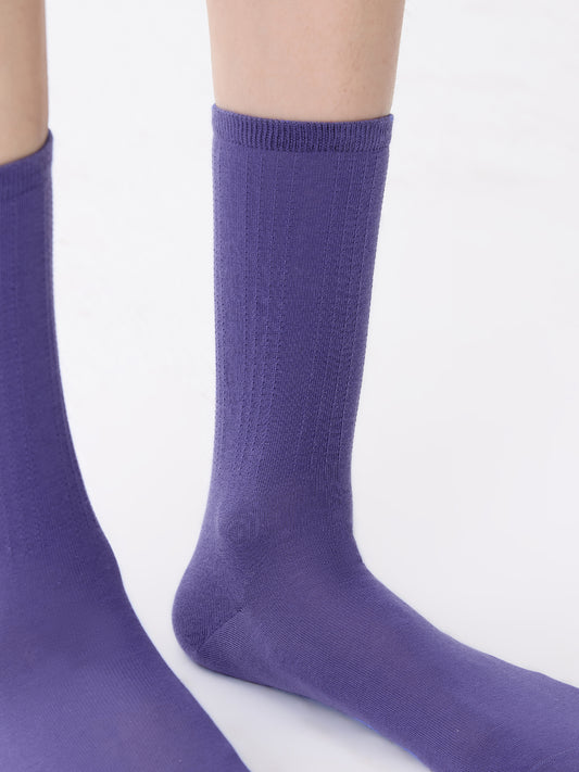 Purple Label Egyptian Cotton Textured Mid-Calf Socks