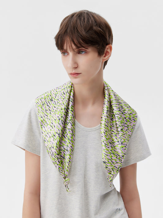 Heathered Print Silk Scarf