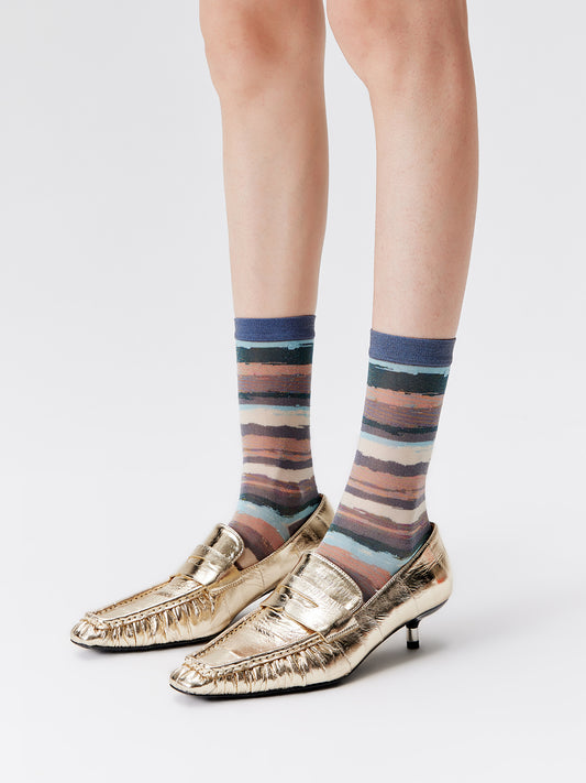 Textured Lurex Crew Socks