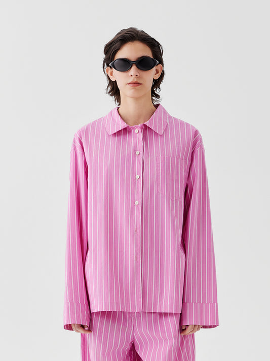 Vertical Stripe Cotton Lounge Set