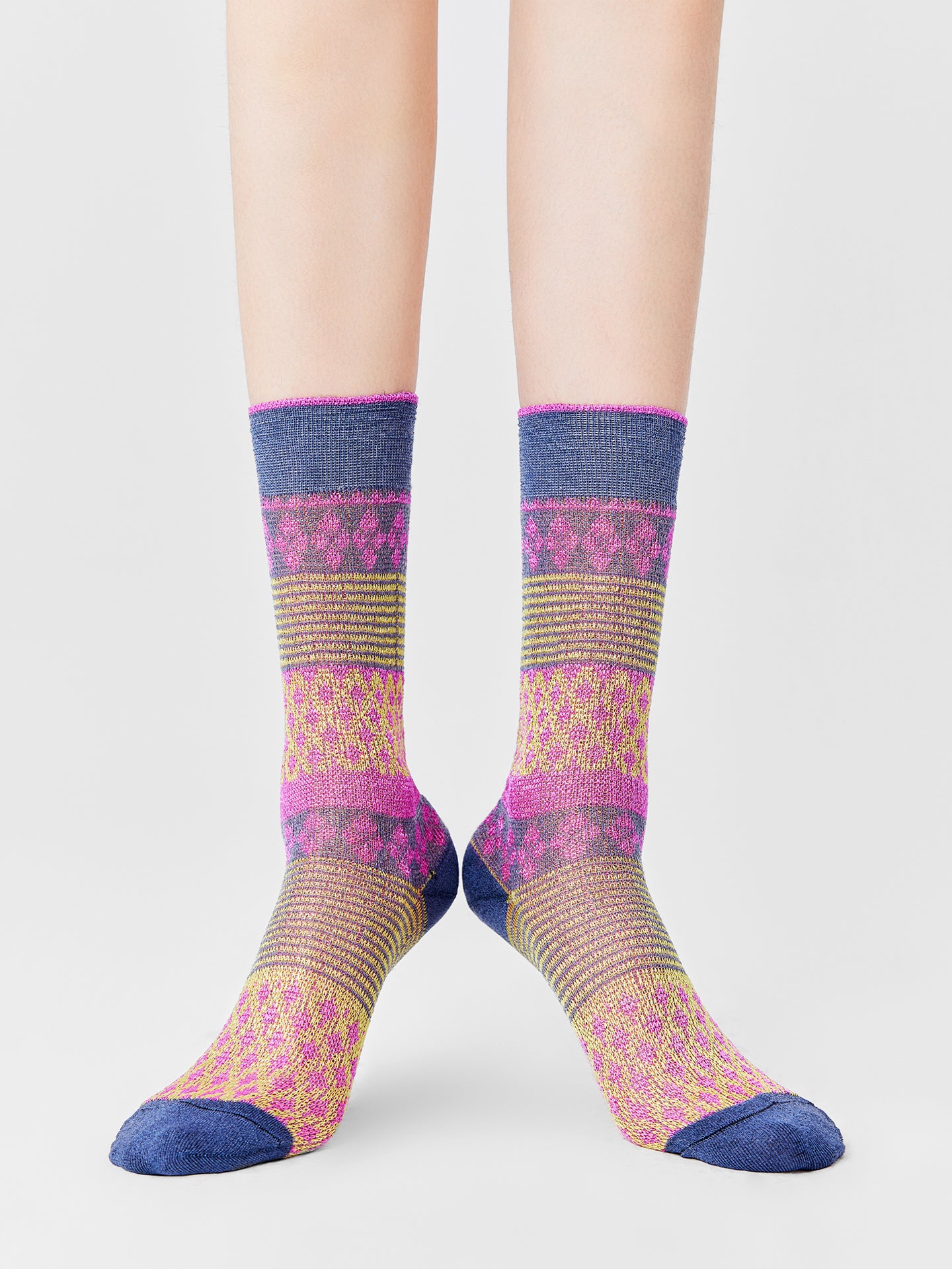 Hmong Patchwork Crew Sock
