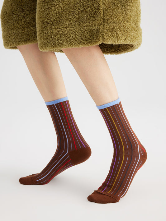 Double-Sided Stripped Crew Sock