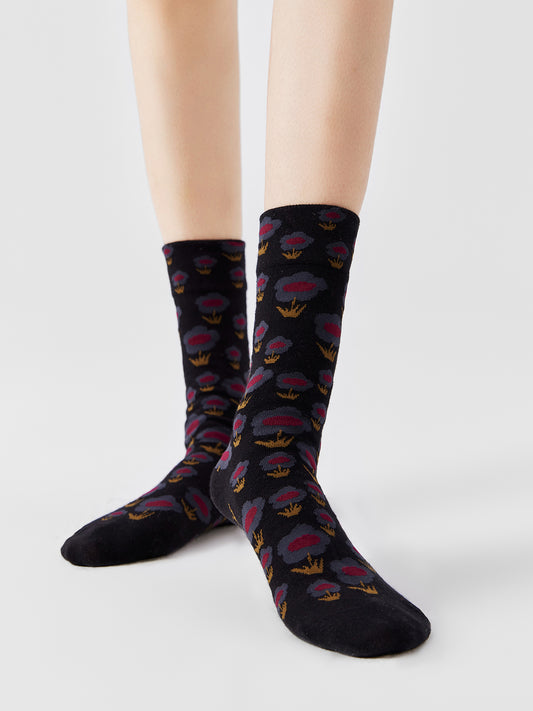 Oriental Patterned Crew Sock