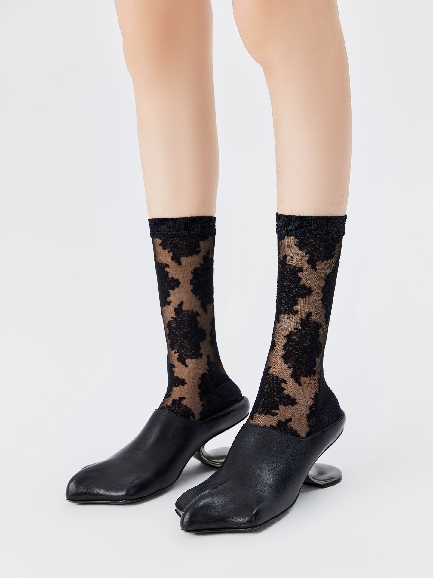 Lace Jacquard Breathable Translucent Sock